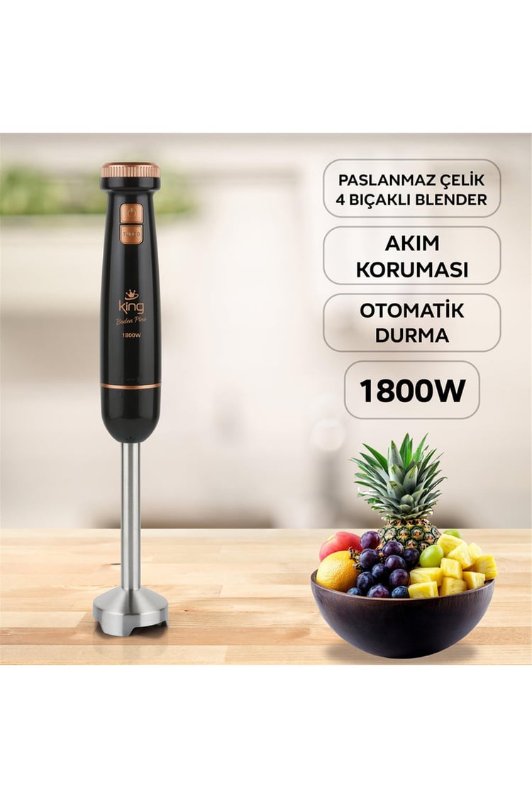 KING KEB1075 BODEN PLUS EL BLENDERI SIYAH BAKIR