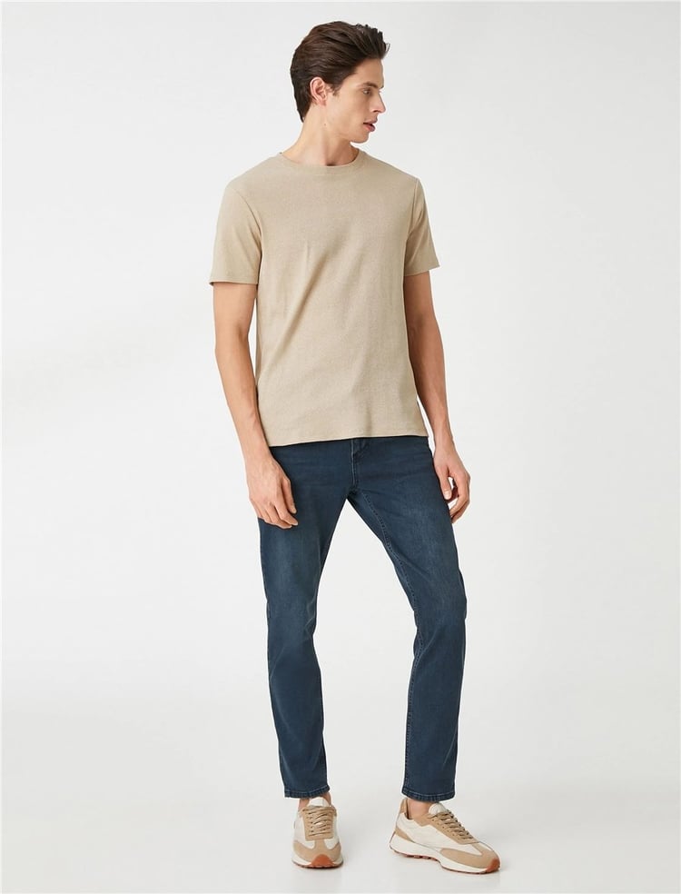 Koton 3Sam40046Nd Fa6 İndigo Stone Erkek Pamuk Denim Pantolon