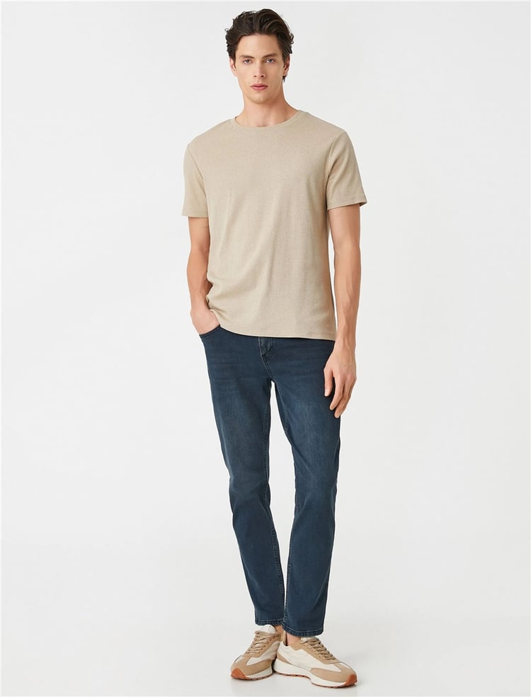 Koton 3Sam40046Nd Fa6 İndigo Stone Erkek Pamuk Denim Pantolon