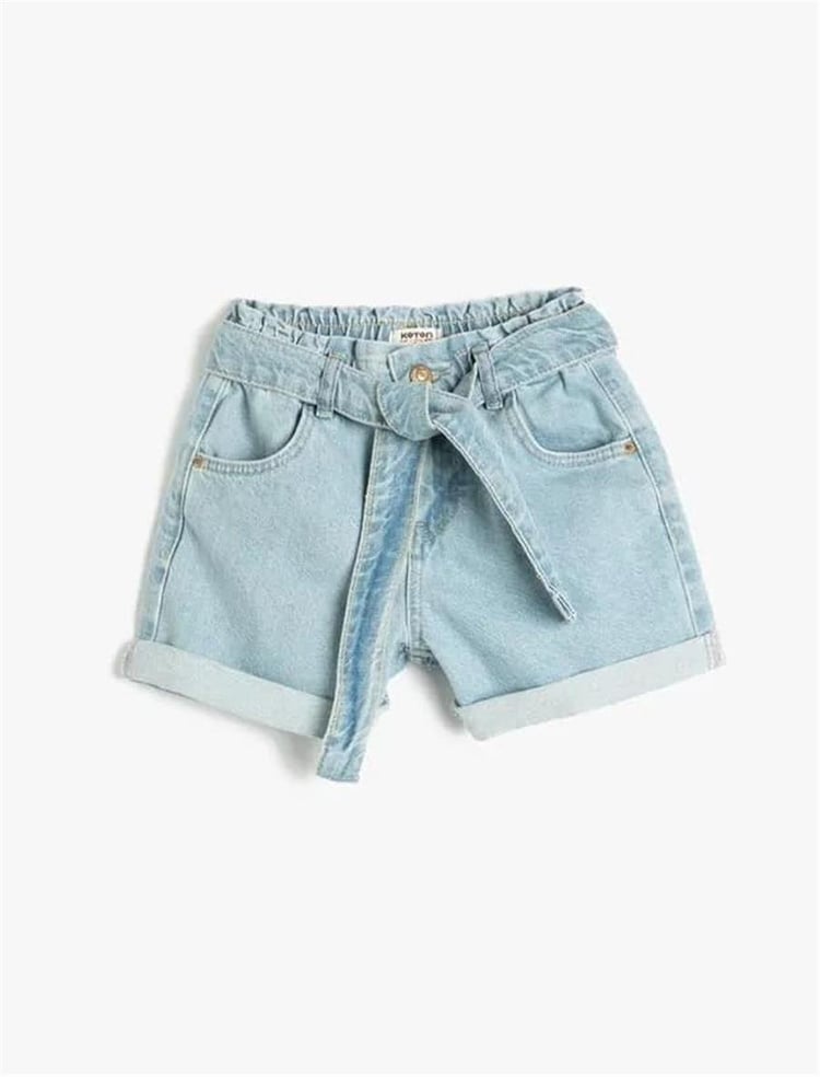 Koton 3Skg40005Ad Lın Light İndigo Kız Çocuk Pamuk Denim Şort