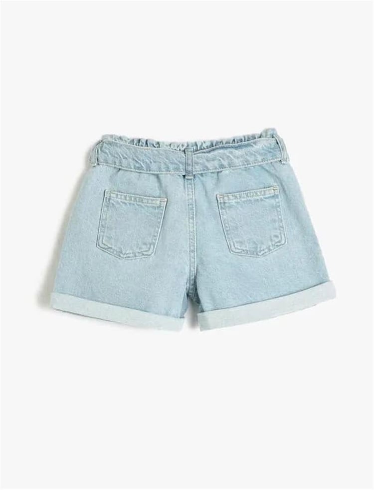Koton 3Skg40005Ad Lın Light İndigo Kız Çocuk Pamuk Denim Şort