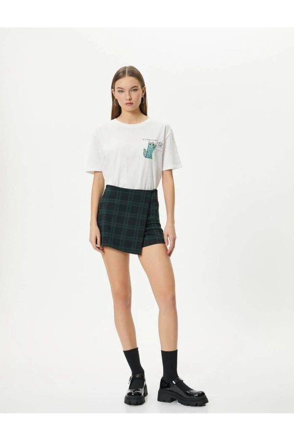 Koton 4Sal10019Ik 010 Ekru Genç Kız Pamuk Jersey Kısa Kollu T-Shirt