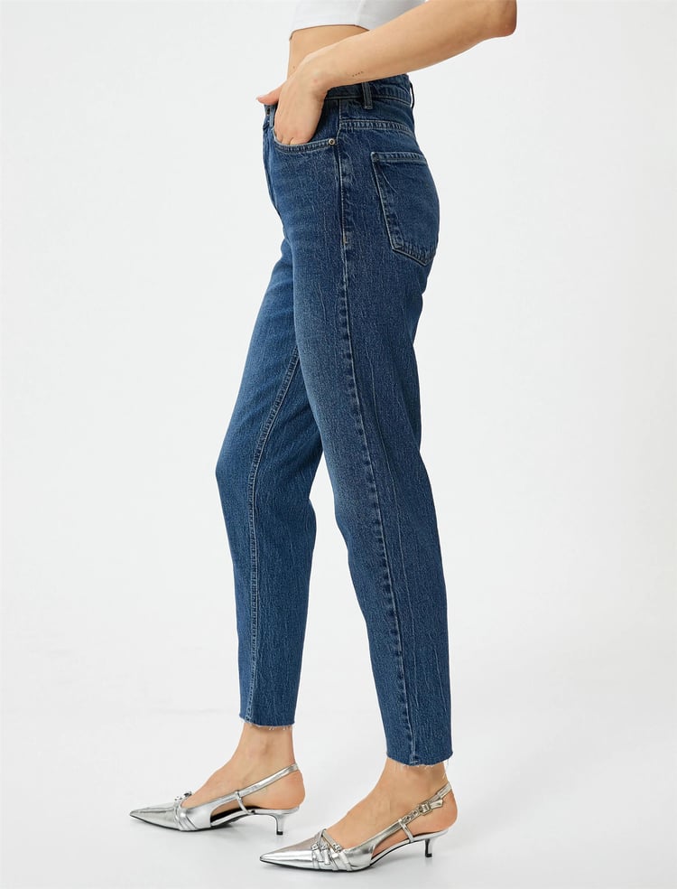 Koton 4Sal40306Md Drk Koyu İndigo Kadın Denim Pantolon