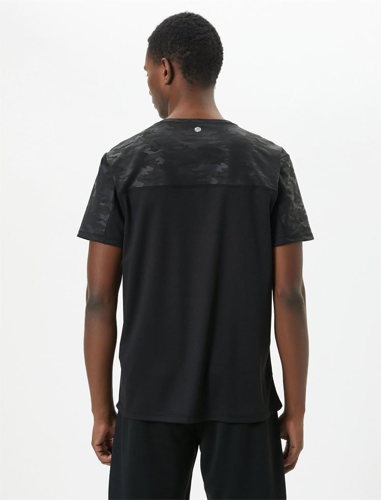 Koton 4Sam10040Nk 999 Siyah Erkek Elastan Jersey Kısa Kollu T-Shirt