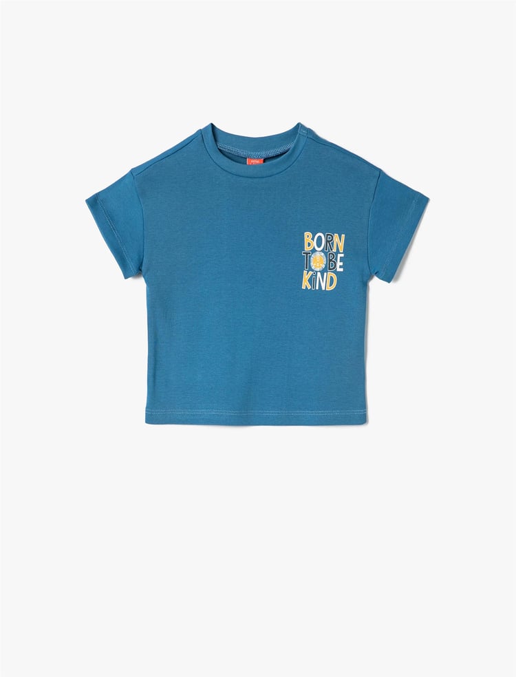 Koton 4Smb10017Tk 624 Mavı Erkek Bebek Jersey Kısa Kollu T-Shırt