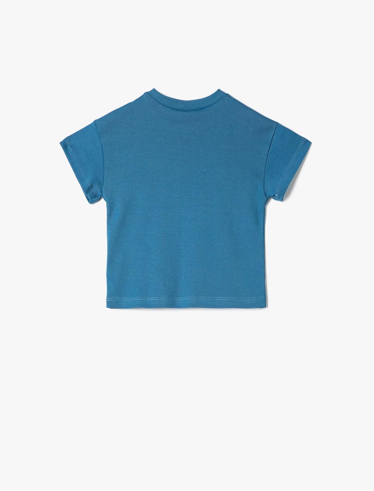 Koton 4Smb10017Tk 624 Mavı Erkek Bebek Jersey Kısa Kollu T-Shırt