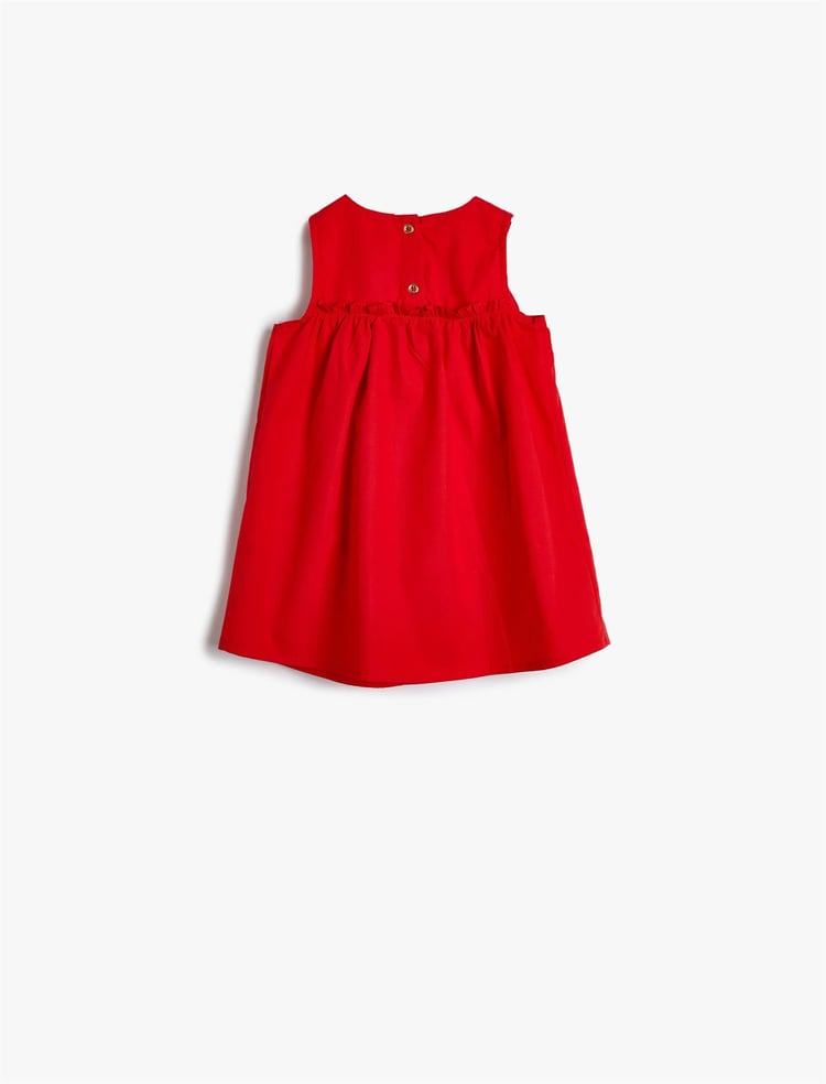 Koton 4Smg80001Aw 401 Kırmızı Kız Bebek Dokuma Elbıse