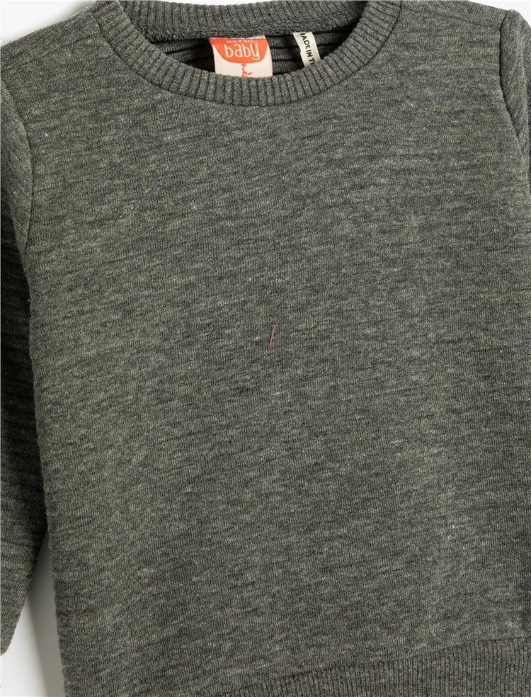 Koton 4Wmb10021Tk 045 Antrasit Erkek Bebe Pamuk Jersey Sweatshirt