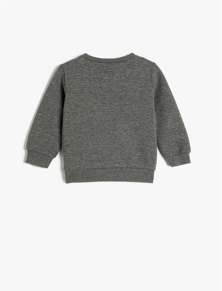 Koton 4Wmb10021Tk 045 Antrasit Erkek Bebe Pamuk Jersey Sweatshirt