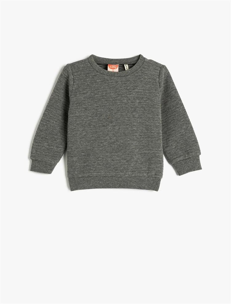 Koton 4Wmb10021Tk 045 Antrasit Erkek Bebe Pamuk Jersey Sweatshirt