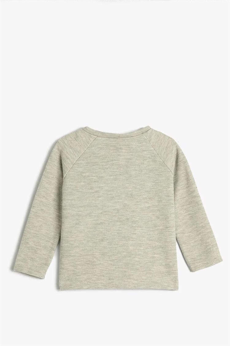 Koton 4Wmb10052Tk 023 Gri Erkek Bebe Pamuk Jersey Sweatshirt