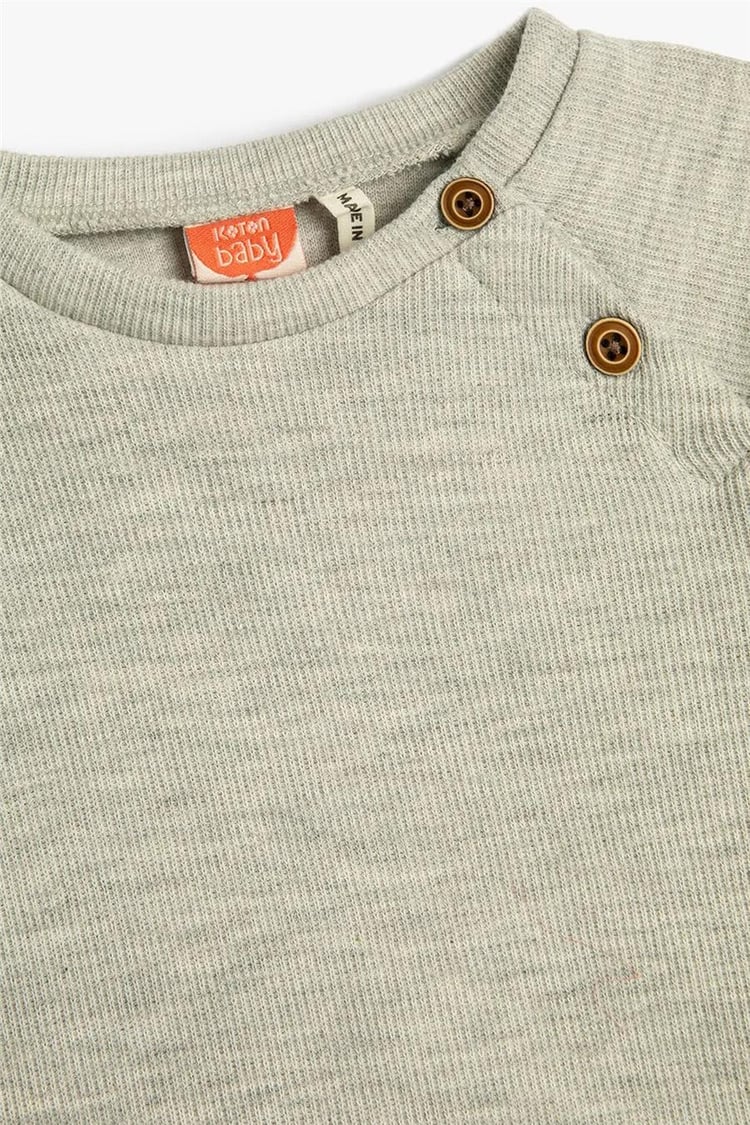 Koton 4Wmb10052Tk 023 Gri Erkek Bebe Pamuk Jersey Sweatshirt