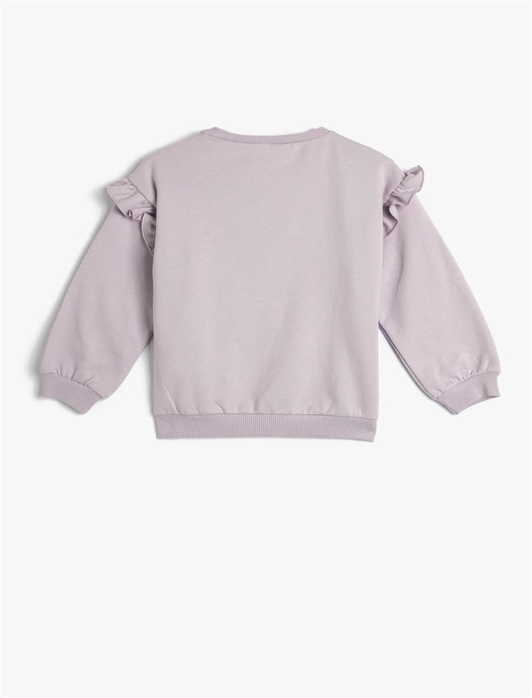 Koton  4Wmg10120Ak 360 Lila Kız Bebek Pamuk Jersey Sweatshirt