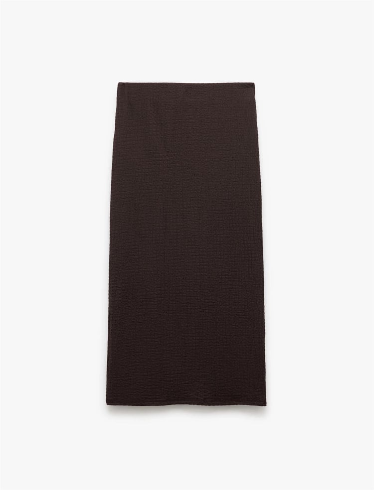 Koton 5Sal70021Ik 512 Kahverengı Genc Kız Jersey Elastan Etek