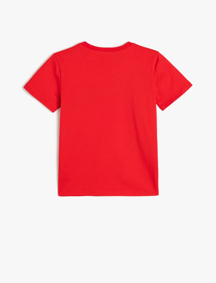 Koton 5Skb10111Tk 418 Kırmızı Erkek Cocuk Pamuk Jersey Kısa Kollu T-Shırt