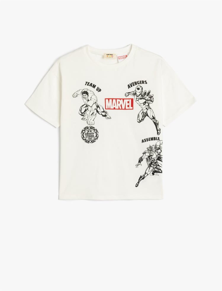 Koton 5Skb10182Tk 000 Beyaz Erkek Cocuk Pamuk Jersey Kısa Kollu T-Shırt