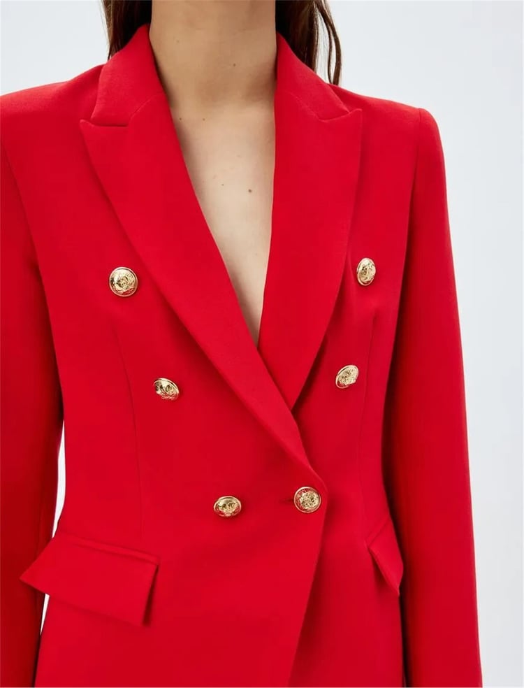 Koton 5Wak50074Uw 410 Kırmızı Kadın Blazer Takım Elbıse