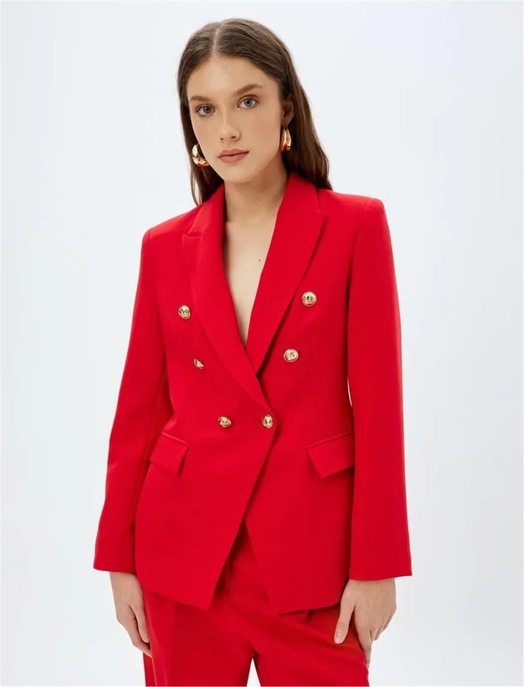 Koton 5Wak50074Uw 410 Kırmızı Kadın Blazer Takım Elbıse