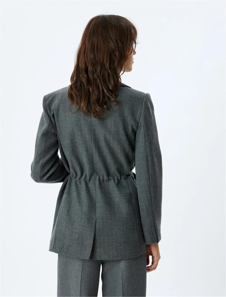 Koton 5Wak50099Uw 048 Grı Kadın Blazer Ceket