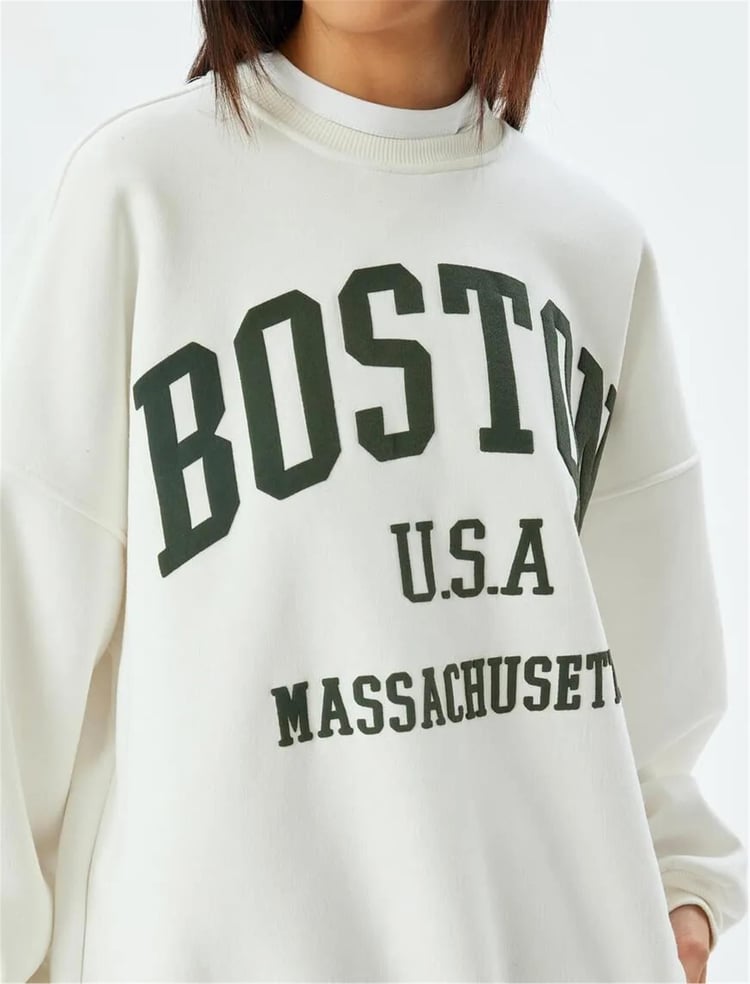 Koton 5Wal10170Ik 010 Ekru Genç Kız Sweatshirt