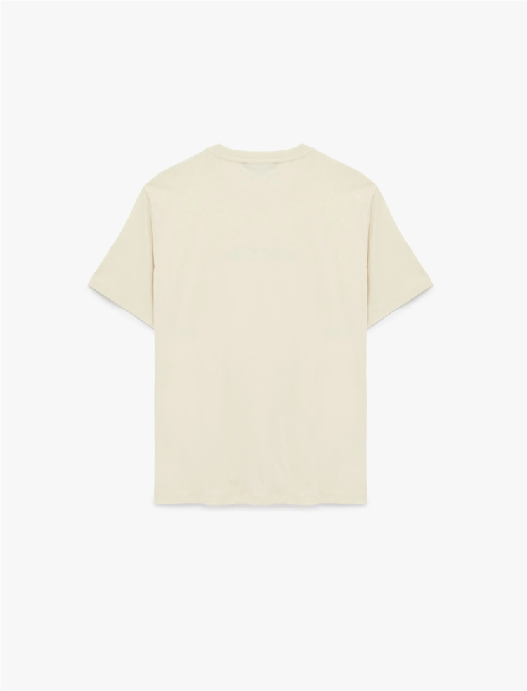 Koton 6Sam10008Mk 050 Bej Erkek Jersey Kısa Kollu T-Shırt