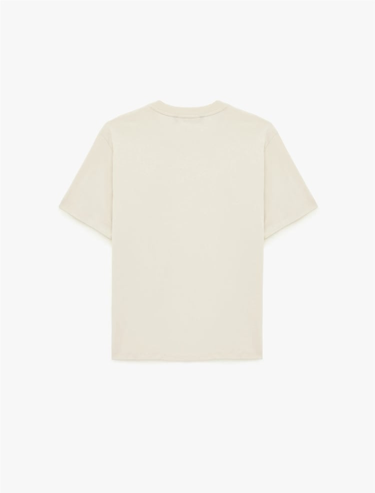 Koton 6Sam10018Mk 010 Ekru Erkek Jersey Kısa Kollu T-Shırt