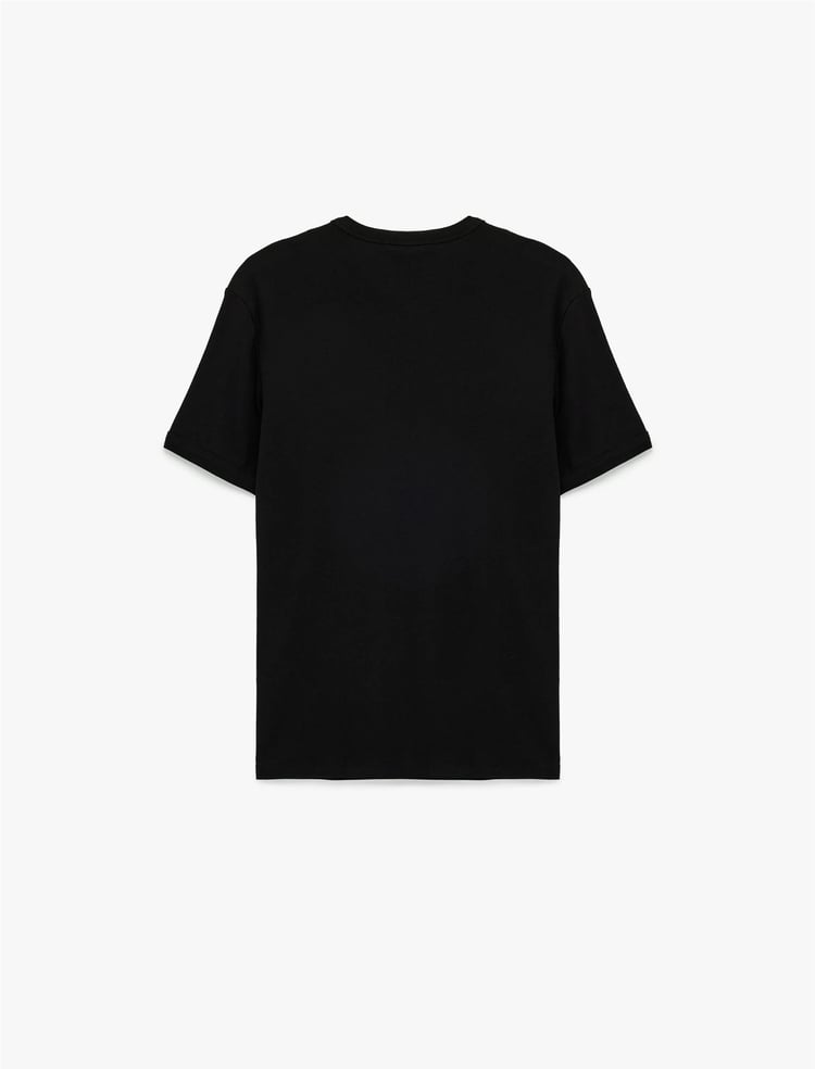 Koton 6Sam10027Mk 999 Sıyah Erkek Jersey Kısa Kollu Basıc T-Shırt