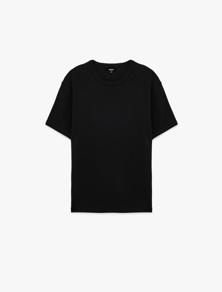 Koton 6Sam10027Mk 999 Sıyah Erkek Jersey Kısa Kollu Basıc T-Shırt