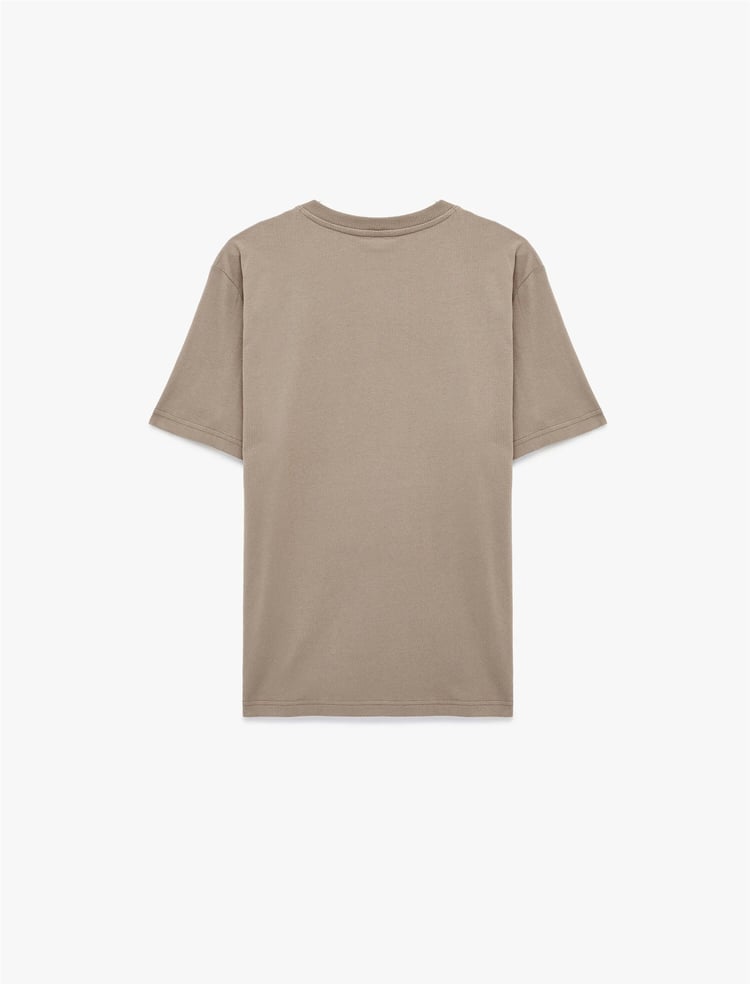 Koton 6Sam10028Mk 545 Kahverengı Erkek Jersey Kısa Kollu T-Shırt