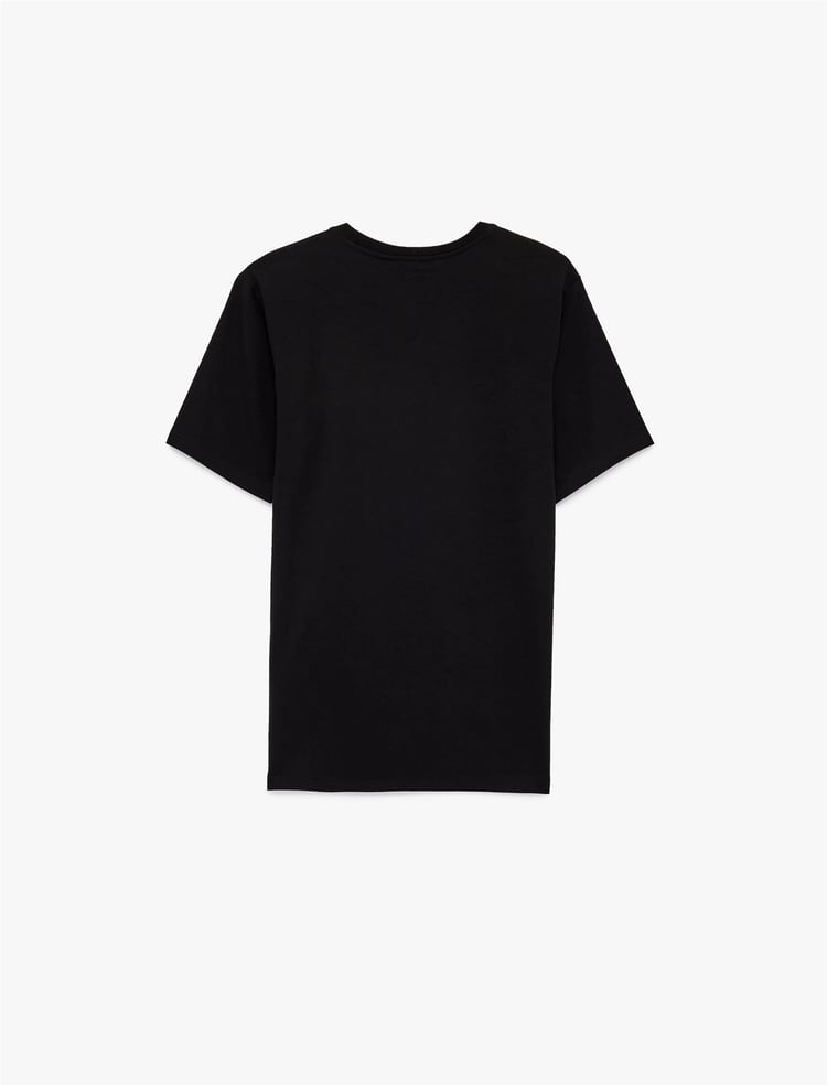 Koton 6Sam10034Mk 999 Sıyah Erkek Jersey Kısa Kollu Basıc T-Shırt