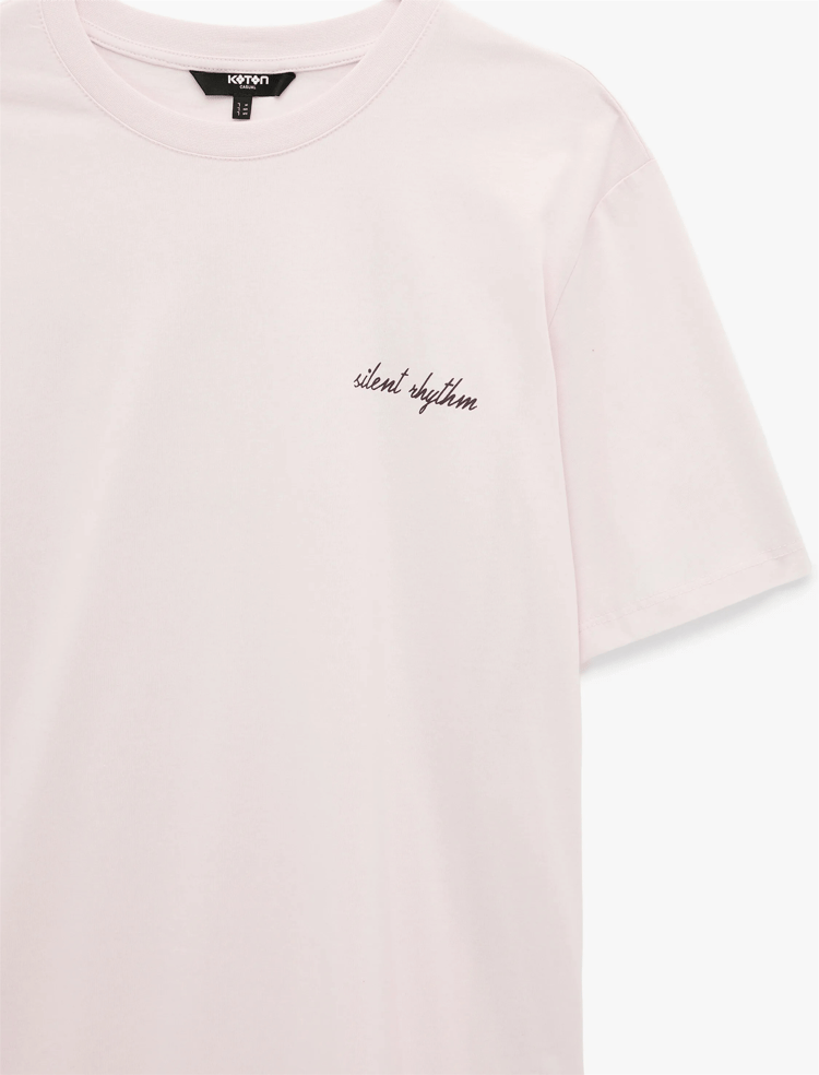 Koton 6Sam10047Mk 289 Pembe Erkek Jersey Kısa Kollu T-Shırt
