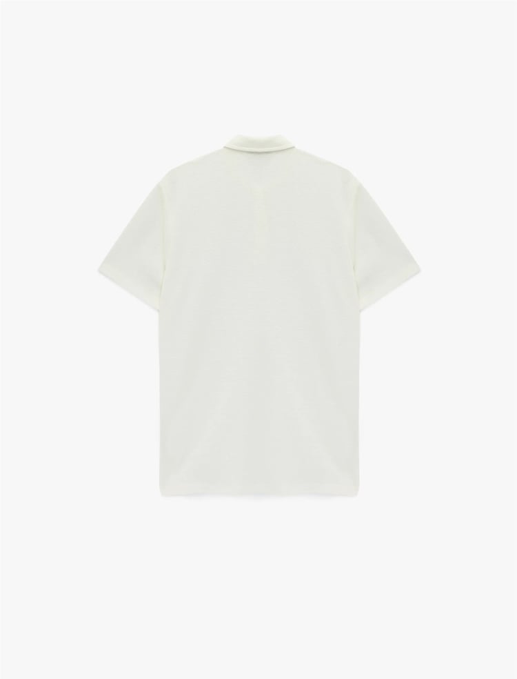Koton 6Sam10071Mk 000 Beyaz Erkek Jersey Kısa Kollu Polo T-Shırt