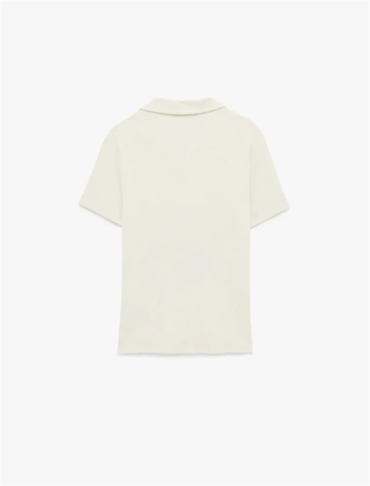 Koton 6Sam10074Mk 010 Ekru Erkek Jersey Kısa Kollu Polo T-Shırt