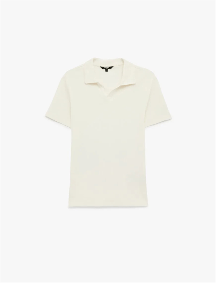Koton 6Sam10074Mk 010 Ekru Erkek Jersey Kısa Kollu Polo T-Shırt