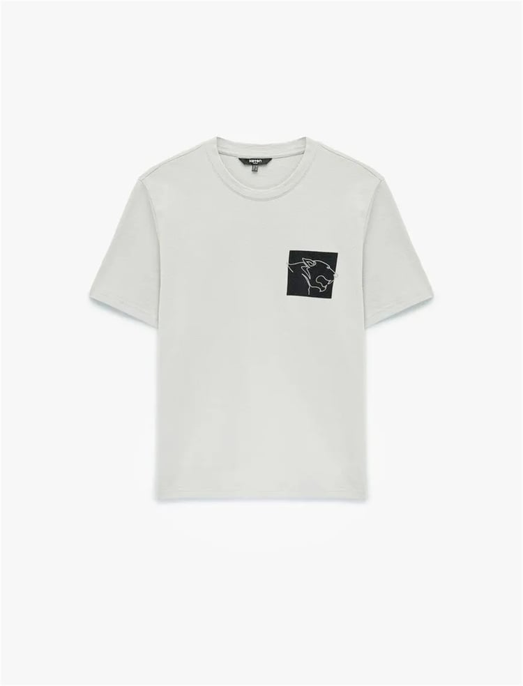 Koton 6SAM10105MK 031 Gri Erkek Jersey Kısa Kollu T-Shırt