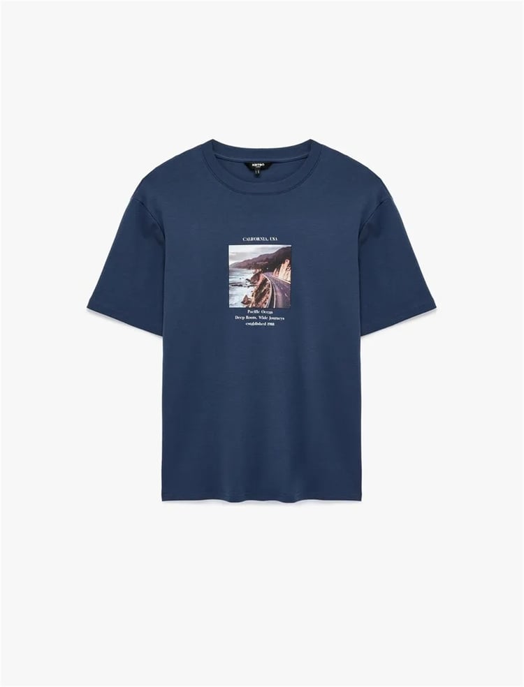 Koton 6SAM10113MK 716 Lacivert Erkek Jersey Kısa Kollu T-Shırt