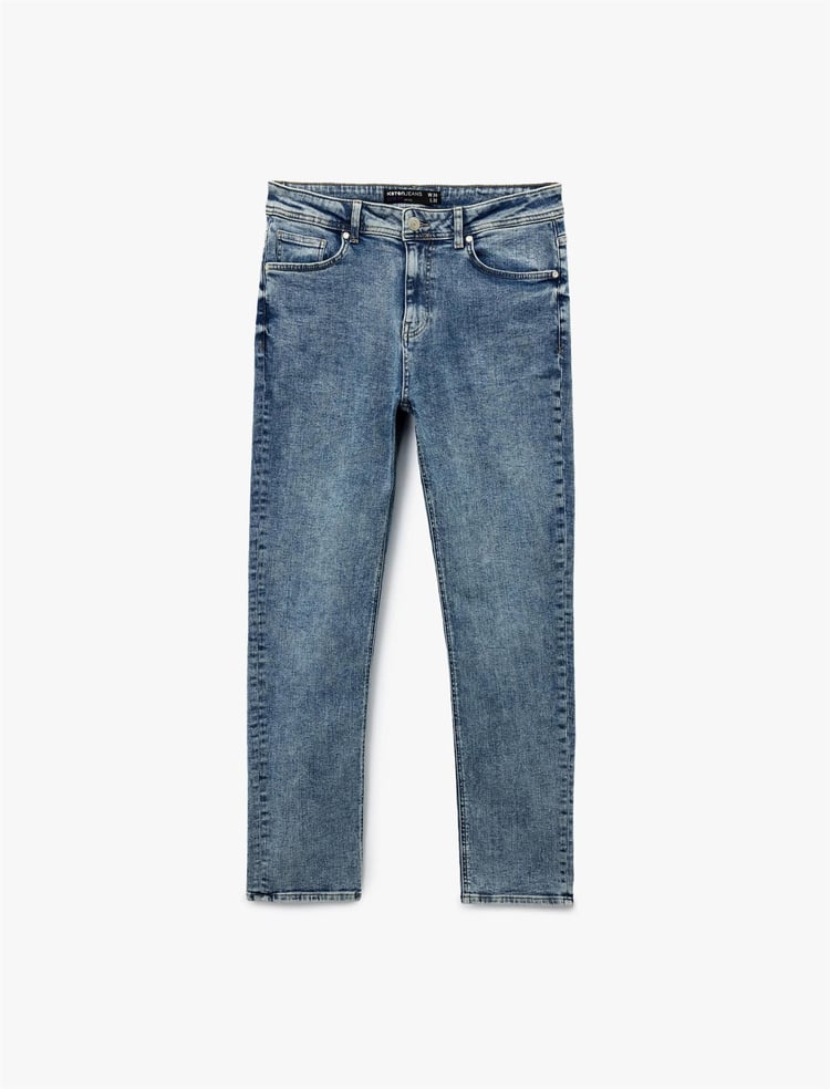 KOTON 6WAM40010ND 600 ACIK INDIGO ERKEK PAMUK DENIM PANTOLON