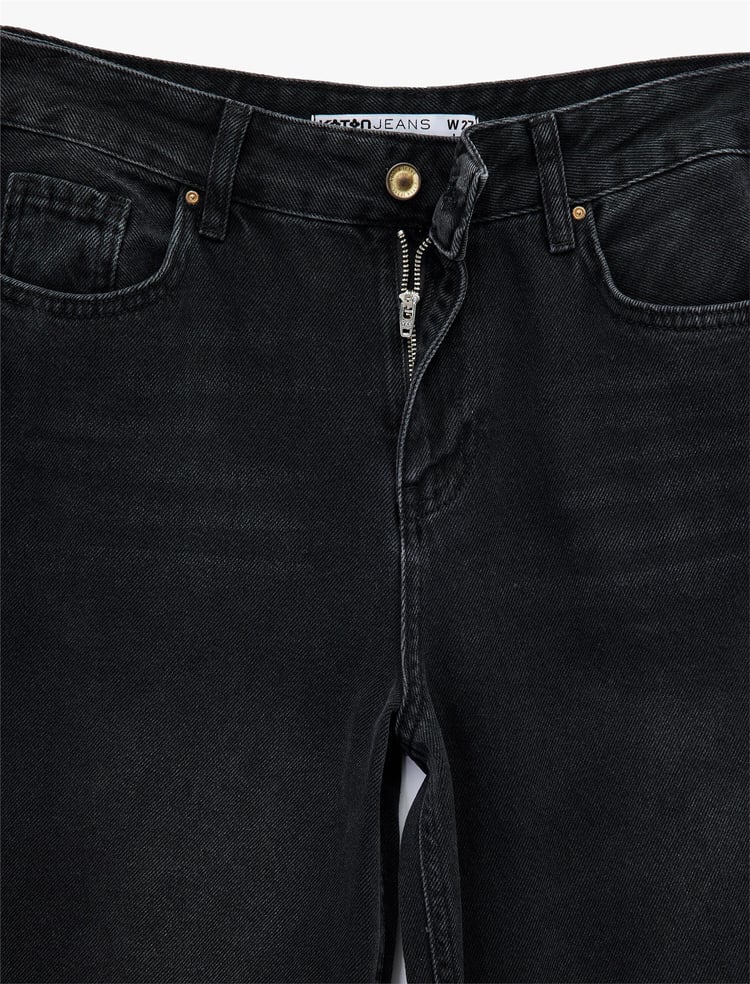 Koton K26 6Wal40011Md Blk Sıyah Kadın Pamuk Denım Pantolon