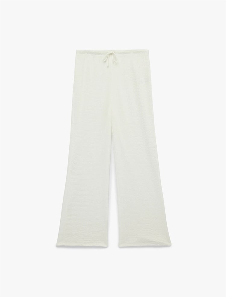 Koton Y26 6Sak40008Ek 010 Ekru Kadın Jersey Pantolon