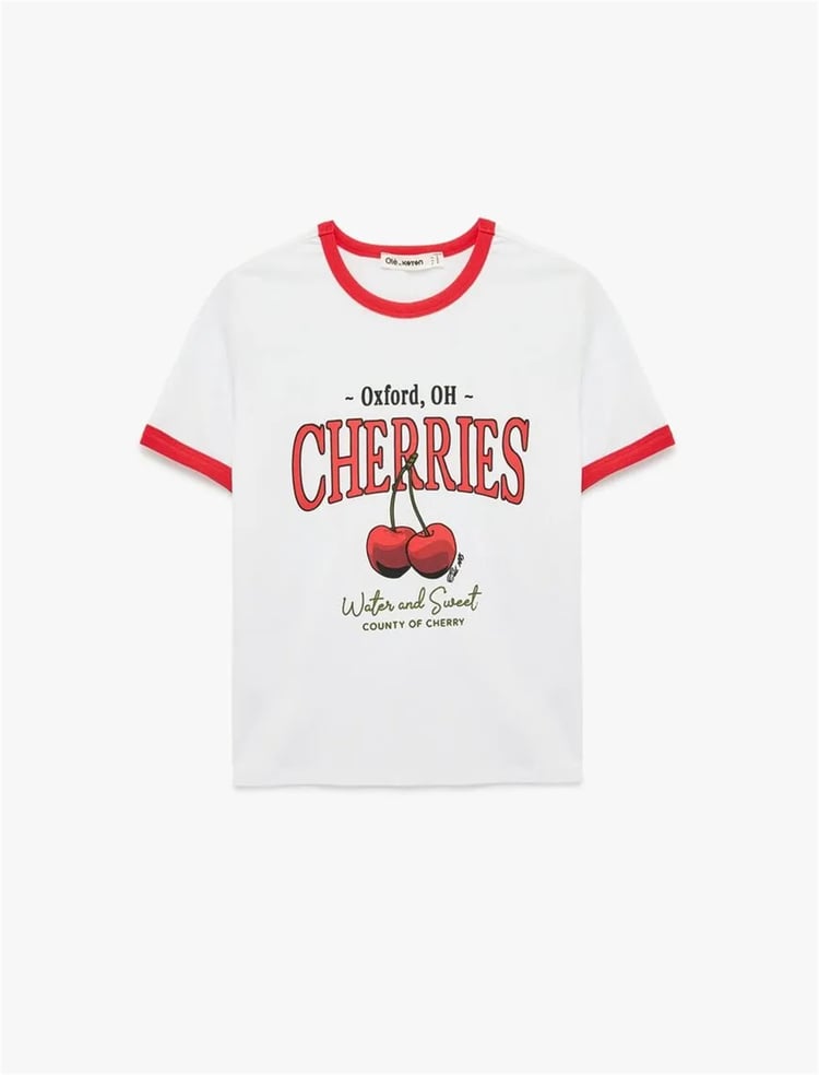Koton Y26 6Sal10057Ik 010 Ekru Kadın Jersey Kısa Kol T-Shirt