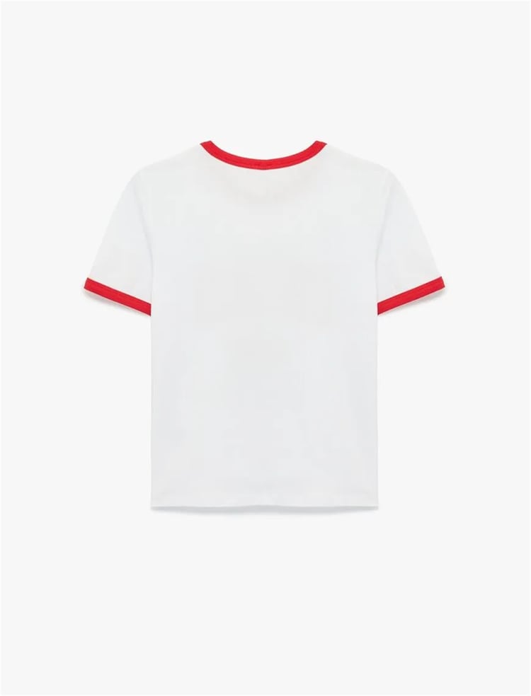Koton Y26 6Sal10057Ik 010 Ekru Kadın Jersey Kısa Kol T-Shirt