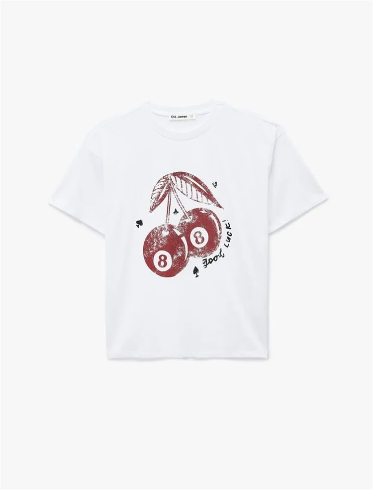 Koton Y26 6Sal10065Ik 010 Ekru Kadın Jersey Kısa Kol T-Shirt