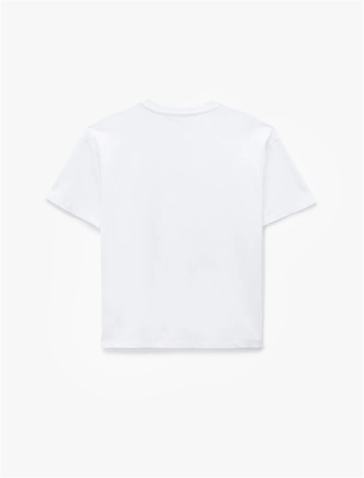 Koton Y26 6Sal10065Ik 010 Ekru Kadın Jersey Kısa Kol T-Shirt