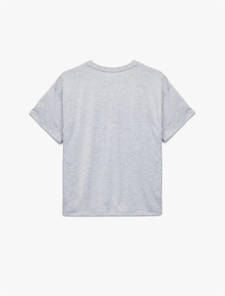 Koton Y26 6Sal10082Ik Krm Karmelanj Kadın Jersey Kısa Kol T-Shirt