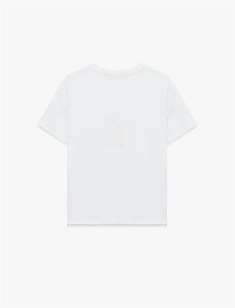 Koton Y26 6Sal10085Ik 010 Ekru Kadın Jersey Kısa Kol T-Shirt