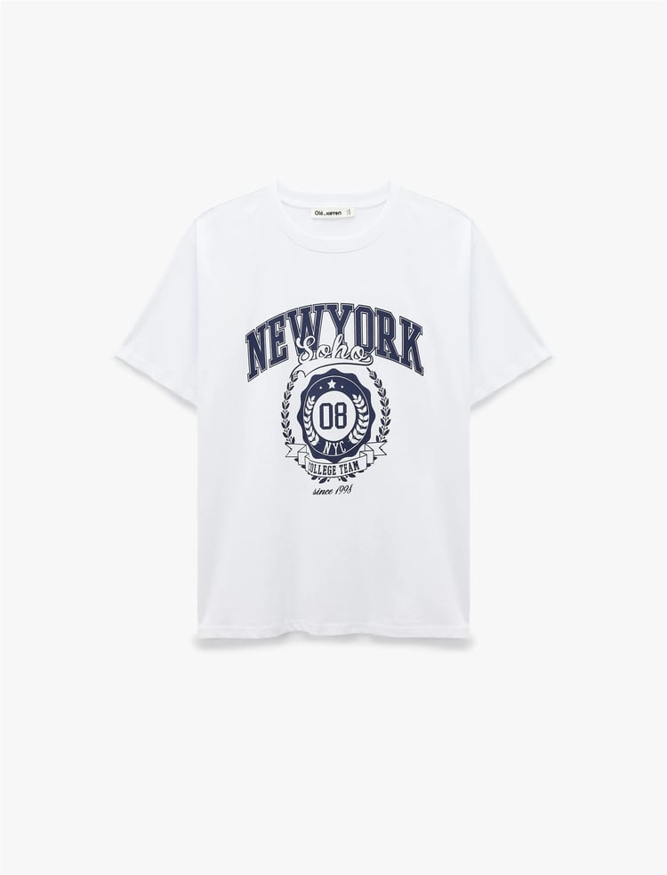 Koton Y26 6Sal10112Ik 010 Ekru Kadın Jersey Kısa Kol T-Shirt