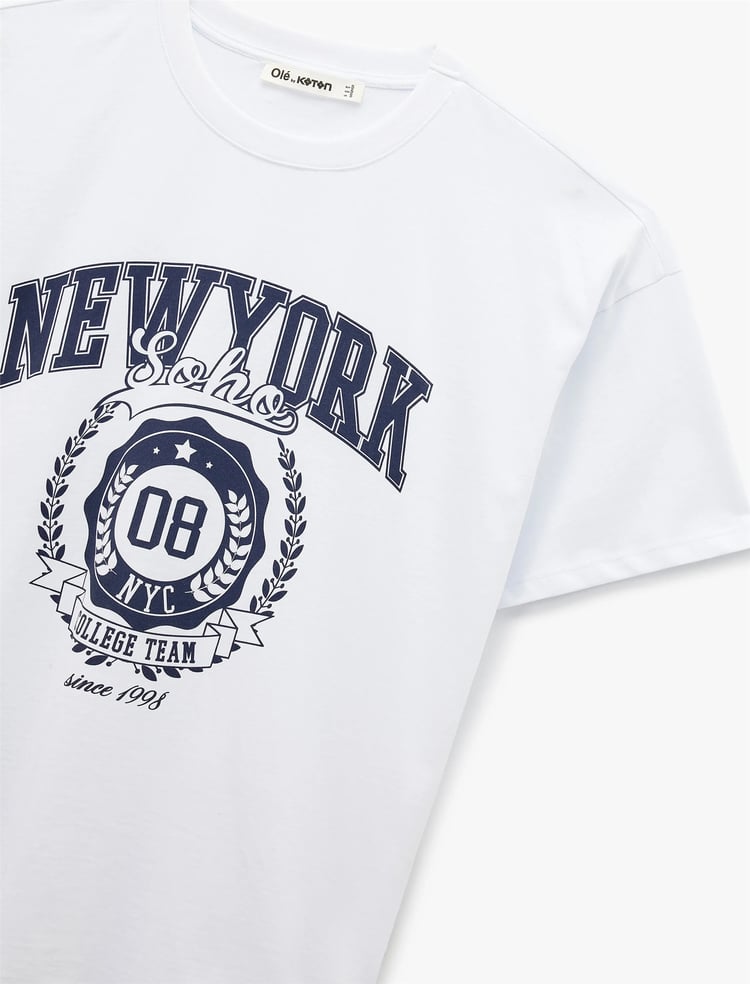 Koton Y26 6Sal10112Ik 010 Ekru Kadın Jersey Kısa Kol T-Shirt