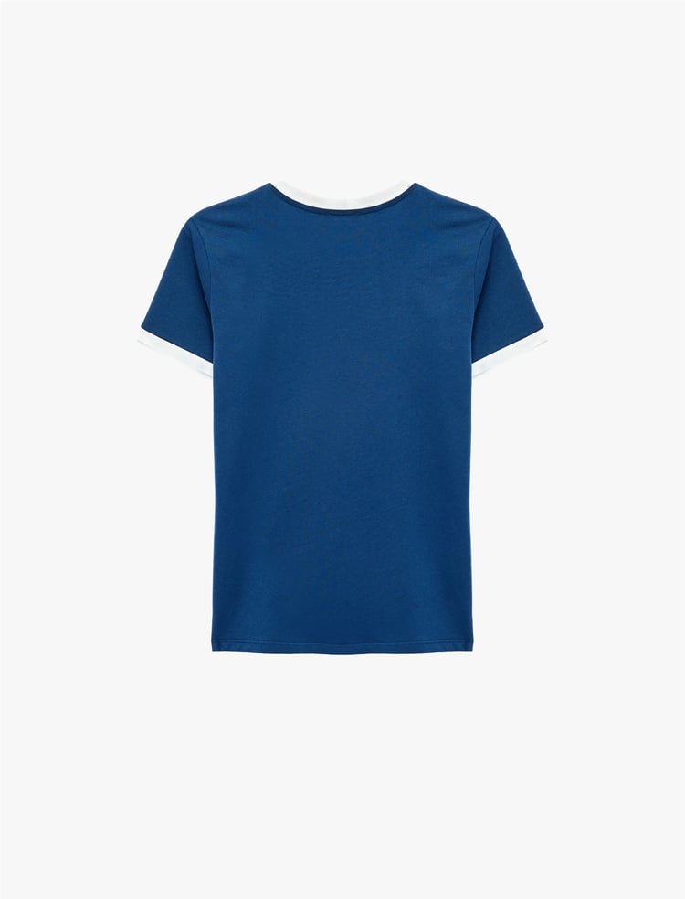 Koton Y26 6Sal10116Ik 702 Lacivert Kadın Jersey Kısa Kol T-Shirt