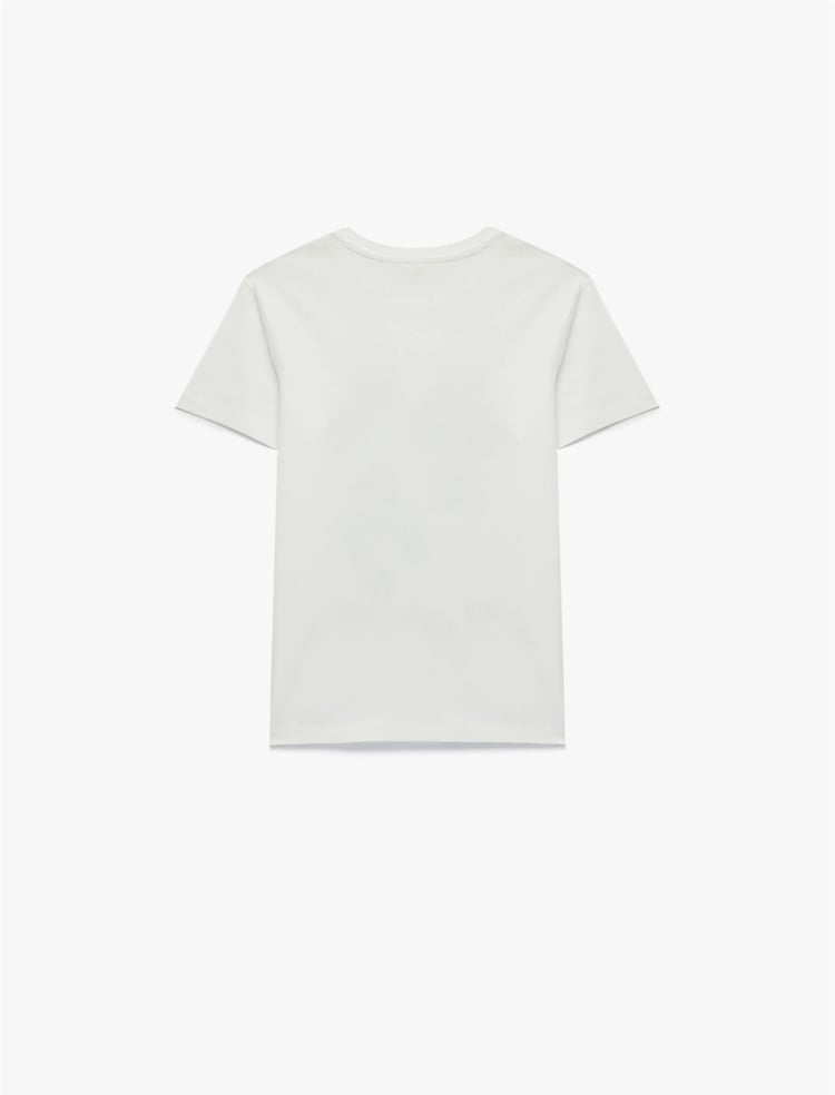 Koton Y26 6Skb10096Tk 000 Beyaz Erkek Çocuk Jersey Kısa Kol T-Shirt