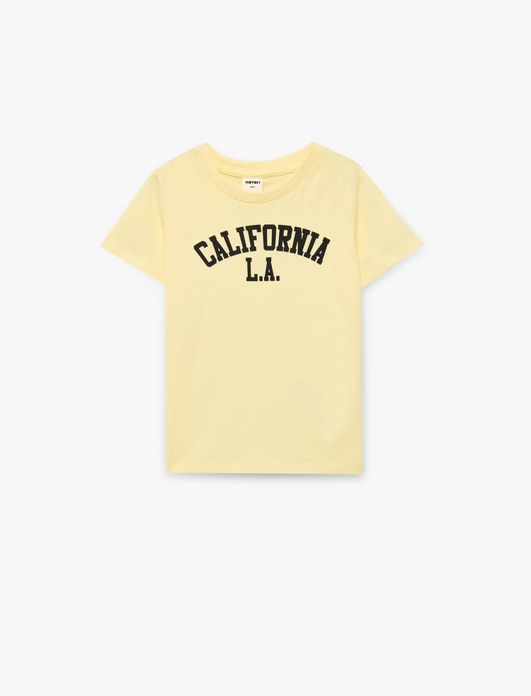Koton Y26 6Smb10009Tk 152 Sarı Erkek Bebek Jersey Kısa Kol T-Shirt